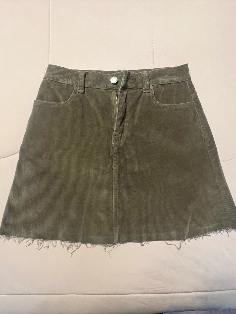 Signature Olive Green Corduroy A-Line Skirt